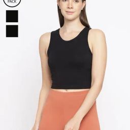 La Intimo Black Teeny Weeny Camisole (Pack of 3)-image-92