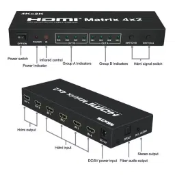 Techut 4X2 HDMI Matrix Switch Support Arc/MHL/4Kx2K3D image 2