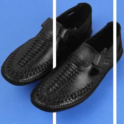 Mochi Men's Black Fisherman Sandals-image-29