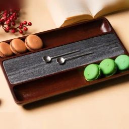 S. G. Home Brown Two Way Marble Wood Platter-image-58