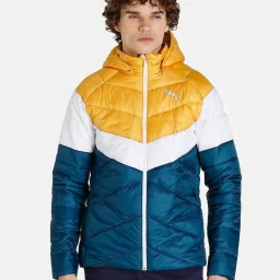 Puma Yellow & Blue Regular Fit Colour Block Hooded Jacket image 1