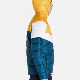 Puma Yellow & Blue Regular Fit Colour Block Hooded Jacket image 4