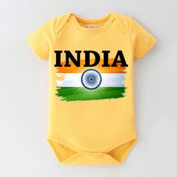BLUSHES Infants Independence Day Theme Printed Pure Cotton Half Sleeve Bodysuit-image-74