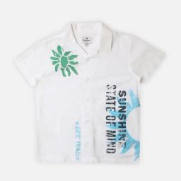 Pepe Jeans Kids White Graphic Print Shirt-image-32