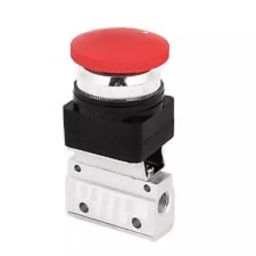 Techno 1/8 inch 3/2 Way Push Button Valve MOV 03A-4