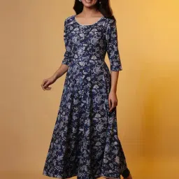 Aurelia Blue Printed Anarkali Kurta-image-58