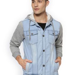 Campus Sutra Men Blue Faded Denim Jacket-38