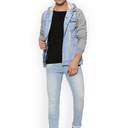 Campus Sutra Men Blue Faded Denim Jacket image 5
