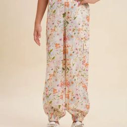 VERO MODA GIRL Cloud Dancer Viscose Blend Floral Pants-image-45