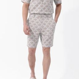 Rare Rabbit Blue Relaxed Fit Print Shorts-image-54