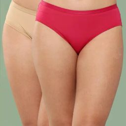 Leading Lady Beige & Pink Plain Panty Pack Of 2-image-55