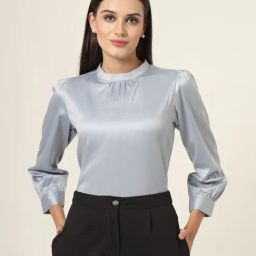Style Quotient Women Powder Blue Satin Regular Party Top-image-117