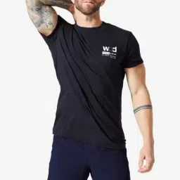 DOMYOS By Decathlon Men Black Regular Fit T-Shirt-image-53