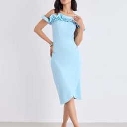Styli Light Blue Regular Fit Dress-picture-13