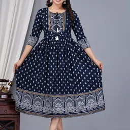 Vorcia Febtex Women Tie-Up Neck Fit & Flare Maternity Ethnic Dresses-picture-57
