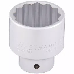 Westward Steel Socket Chrome Finish 1-11/16 inch Socket Size, 45J206-18