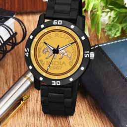 CSAMON Men Textured Dial & Straps Analogue Watch AeviyoBLK GOLD RS NEW PU-image-11