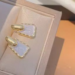 SHARLEEZ Stainless Steel Gold-Plated Contemporary Studs-image-27
