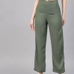 SASSAFRAS Women Olive Green  Trousers-22
