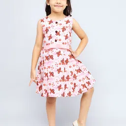 PINK MERMAID Print A-Line Dress-image-8