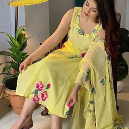 Anni Designer Floral Printed Regular Kurta With Trousers & Dupatta-picture-12