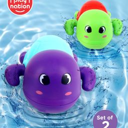 Play Nation Swimming Turtle Wind Up Bath Toys Pack Of 2 - Multicolour-20