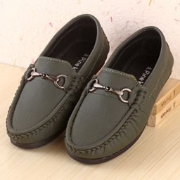 Pine Kids Slip On Loafer Shoes - Olive-image-97