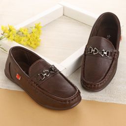 Cute Walk by Babyhug Slip On Formal & Partywear Shoes with Applique - Coffee-image-10