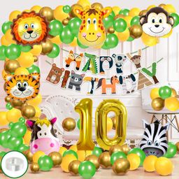 Zyozi Jungle Safari Birthday Decorations Combo Multicolor - Pack Of 85-9