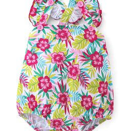 Babyhug 100% Cotton Interlock Knit Frill Sleeves Onesie Floral Print - Multicolor-image-37