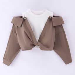 Kookie Kids Full Sleeves Top - Brown-image-17