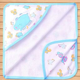 Child World Terry Elephant Embroidered Hooded Bath Towel  L 76.2 x B 76.2 cm - Light Blue-picture-17