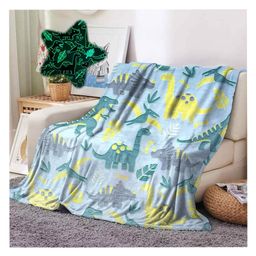 Famyo Kids Glow Blanket for Boys, 3-15 years Queen Size Blanket - Green Dino-image-48