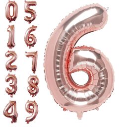 Decor Mantra 16 inch 6 number foil balloon perfect for birthday decoration and special occasions - Rose Gold - Pack of 1-image-72