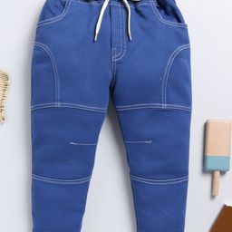 Little Ninja Denim Threadwork Embroidered Jeans - Blue-image-78