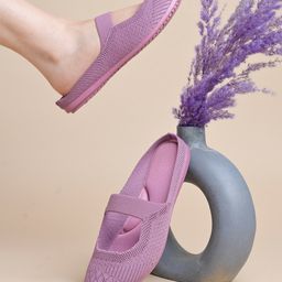 Shoetopia Textured Mule Sandals - Peach & Mauve-image-86