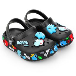 HOPPA SWEDEN Baby Dinosaurs Designed Perforated Clogs With Charms - Black-image-87