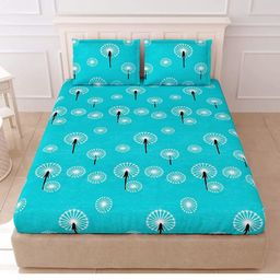 BhaiJi Bedsheets 220 TC Glace Cotton Bed Sheet King Size 108x108 Inch With 2 Pillow covers - Green Abstract-image-8