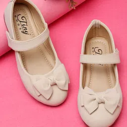 Tiny Bugs Bow Applique Detailed Mary Jane Ballerinas - Off White-picture-14