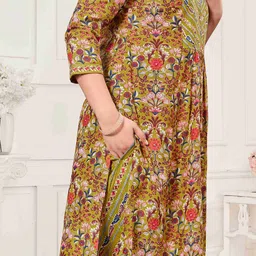 MOJILAA Women Floral Printed Regular Sequinned Kurta with Trousers & With Dupatta image 4