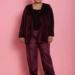 theRebelinme Front Open Velvet Shrug With Trousers Co-Ords-12