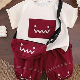 LULU & SKY Boys Printed Pure Cotton Top With Shorts-image-88