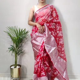 Panzora Embellished Sequinned Organza Ready to Wear Saree-image-18