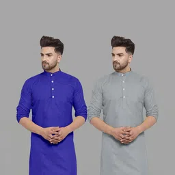 VS MALL Men Grey Kurtas-picture-14