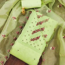 KALINI Embroidered Organza Unstitched Dress Material-image-91