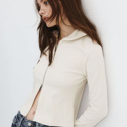H&M Ribbed Zip-Through Hoodie-image-24