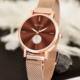 DressBerry Women Dial & Bracelet Style Straps Analogue Watch HOBDB-266-RG-15