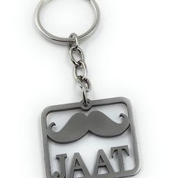 MFH Jaat Moustache Metal Keychain and Keyring (Grey) image 1