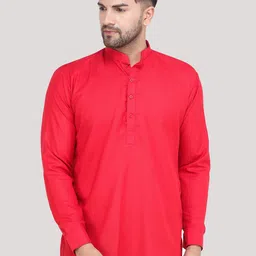 MAG Men Red Cotton Straight Kurta-picture-56