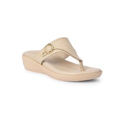 Bata Women Beige Pu Sandals-picture-11